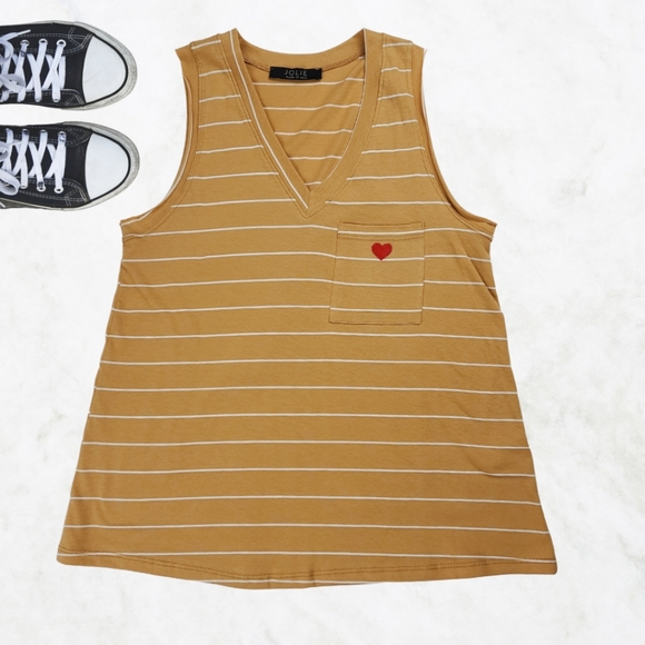 🎉B.O.G.O | Women's Stripe Sleeveless Casual V Neck Tank Top | NWT - Picture 5 of 6